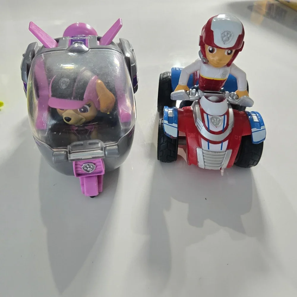 Paw Patrol Toy Lot 8 Piece Ryder Skye Rocky Vehicles and Figures Set